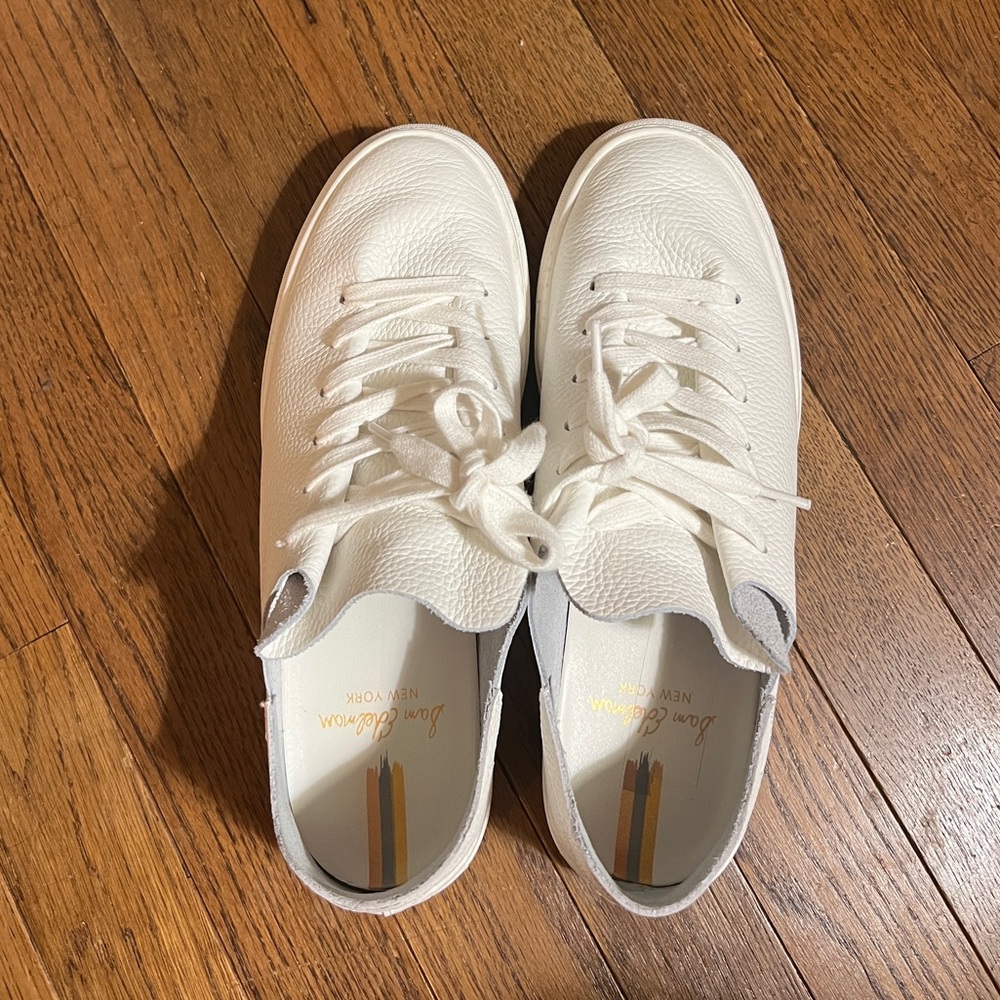 Sam Edelman White Leather Lace Up Sneakers Size 9